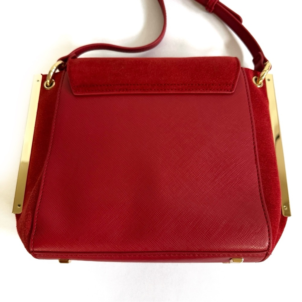 White House Black Market Leather Suede Crossbody Purse - Picture 6 of 14